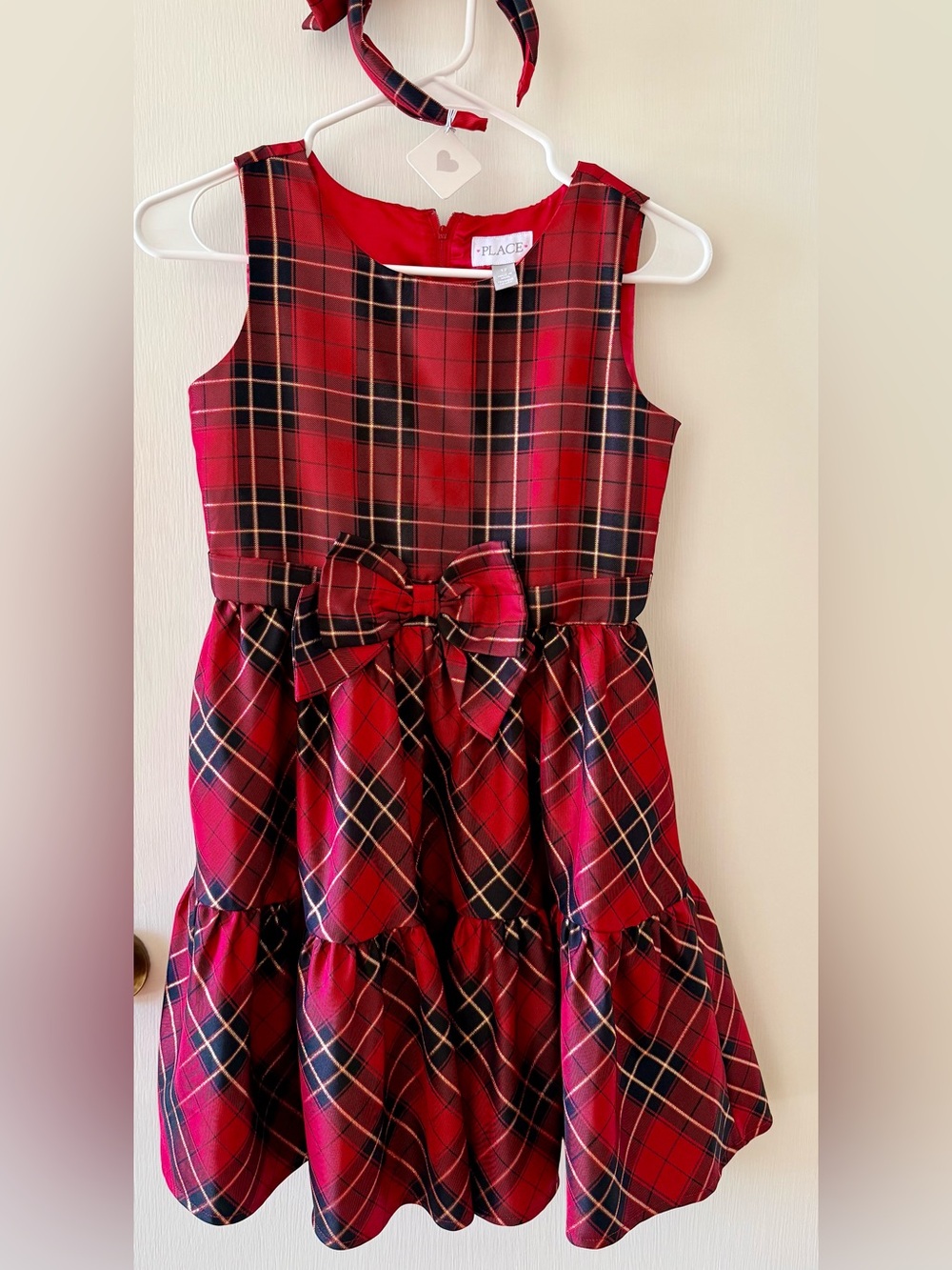 The Children's Place Red Plaid Holiday Dress Kids Size 12